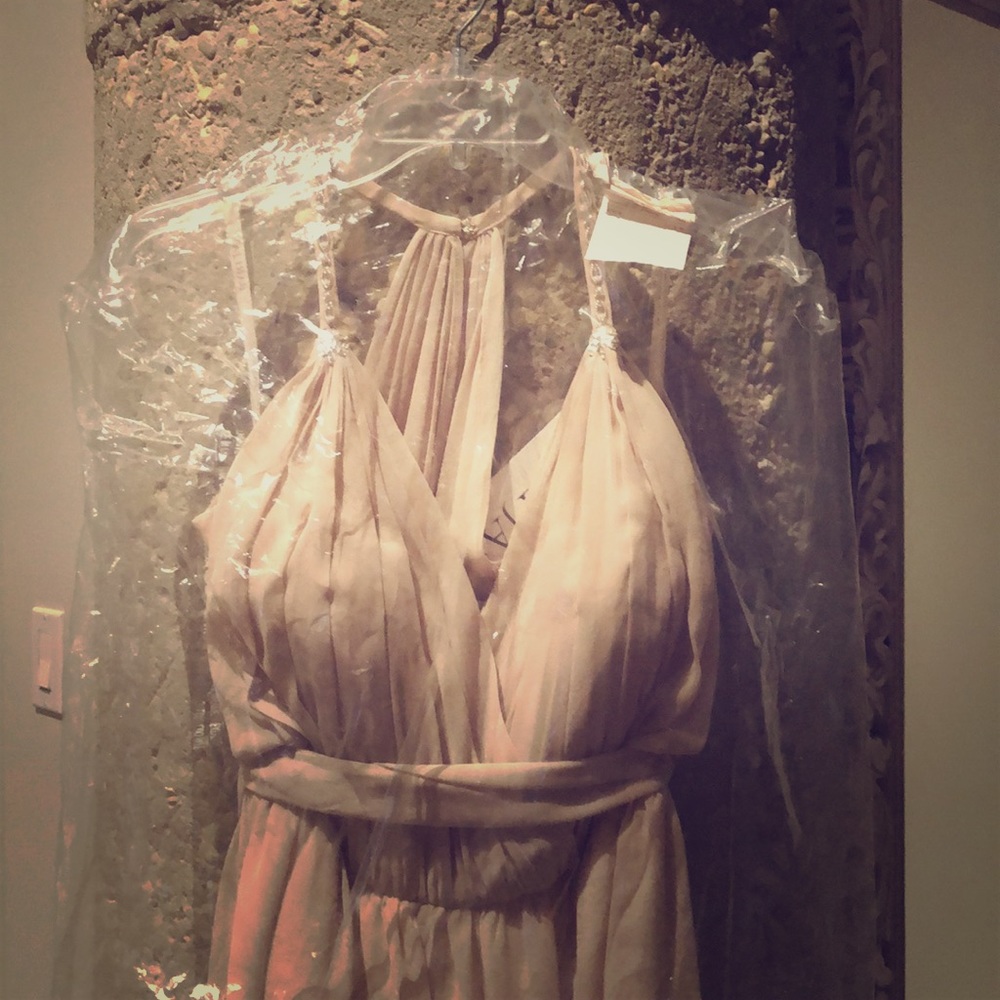 Bari-Jay Beige Bridesmaid Dress - size 10